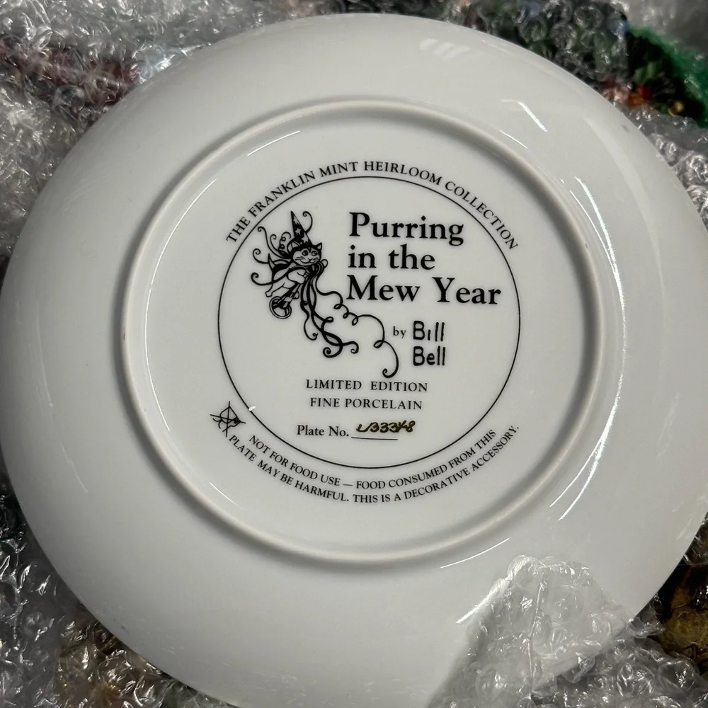 Bill Bell limited edition, numbered plate - Mewing in the New Year.